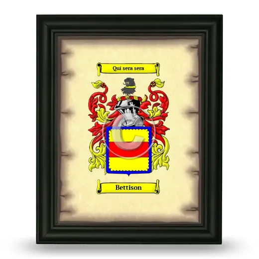 Bettison Coat of Arms Framed - Black