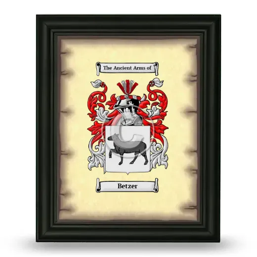 Betzer Coat of Arms Framed - Black