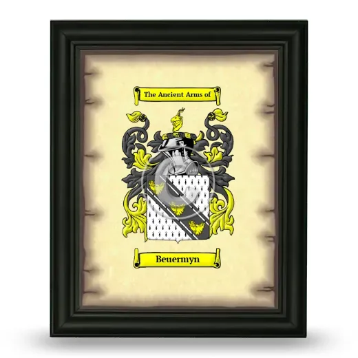 Beuermyn Coat of Arms Framed - Black