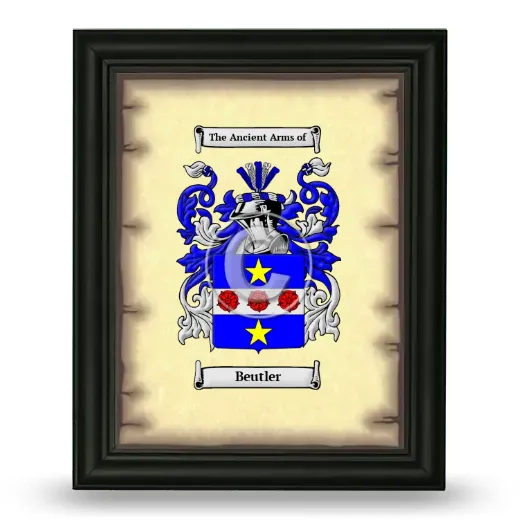 Beutler Coat of Arms Framed - Black