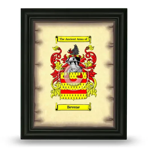 Bevene Coat of Arms Framed - Black