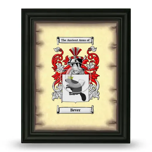 Bever Coat of Arms Framed - Black