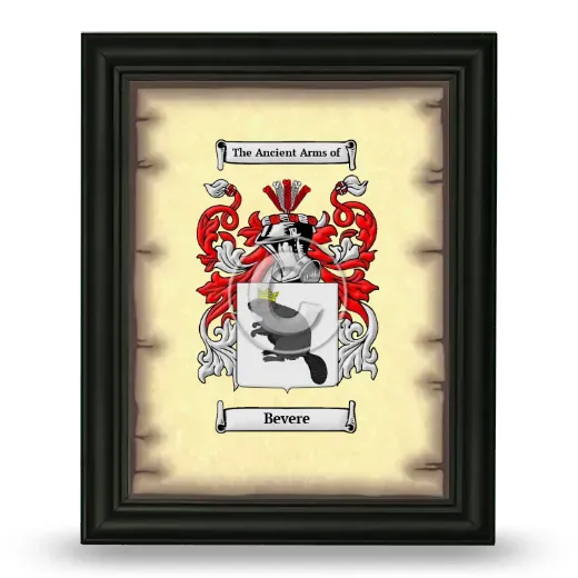 Bevere Coat of Arms Framed - Black