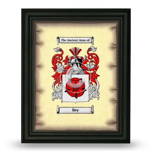 Bey Coat of Arms Framed - Black