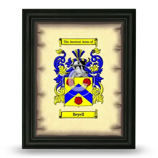 Beyell Coat of Arms Framed - Black