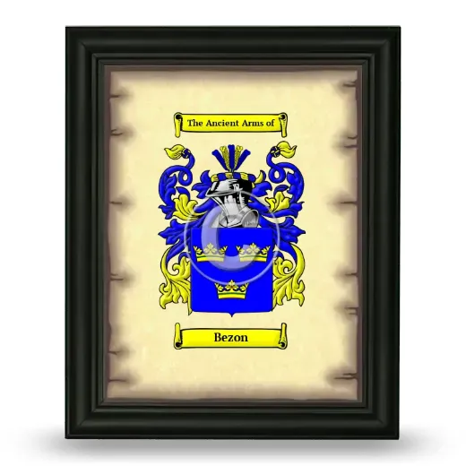 Bezon Coat of Arms Framed - Black