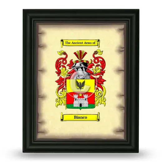 Bianco Coat of Arms Framed - Black