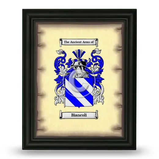 Biancoli Coat of Arms Framed - Black