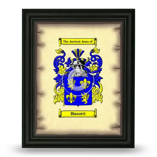 Biasotti Coat of Arms Framed - Black