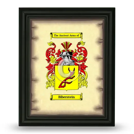 Biberstein Coat of Arms Framed - Black