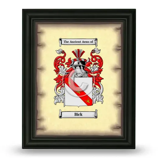 Bick Coat of Arms Framed - Black