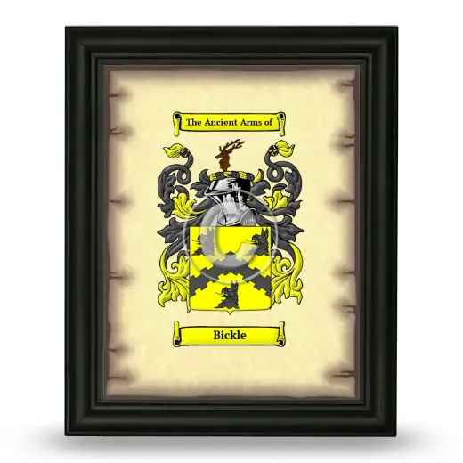 Bickle Coat of Arms Framed - Black