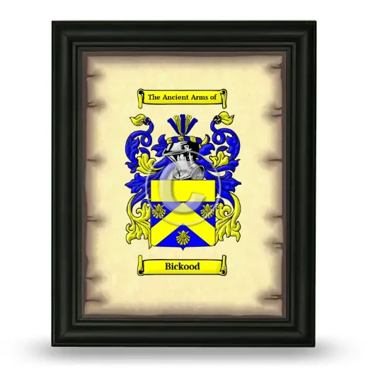 Bickood Coat of Arms Framed - Black