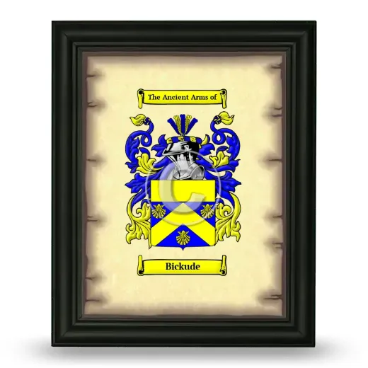 Bickude Coat of Arms Framed - Black