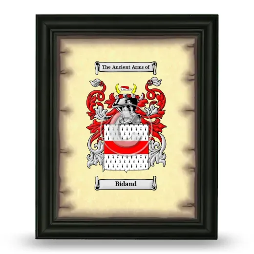 Bidand Coat of Arms Framed - Black