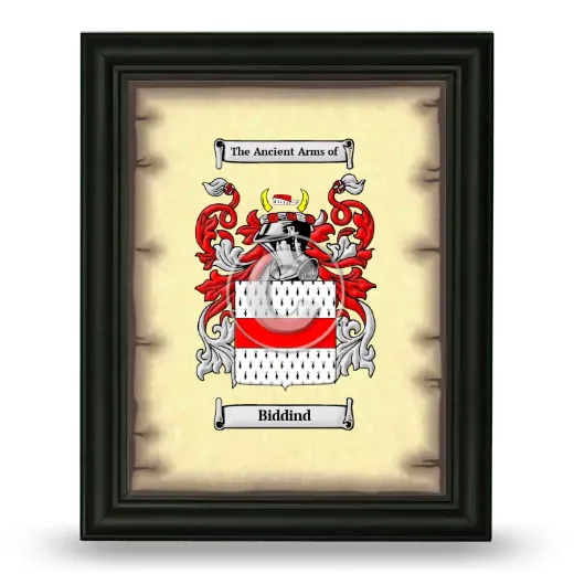 Biddind Coat of Arms Framed - Black