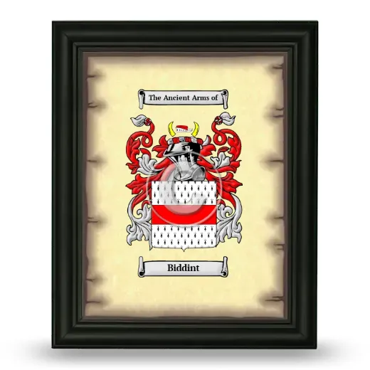 Biddint Coat of Arms Framed - Black