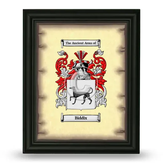 Biddix Coat of Arms Framed - Black