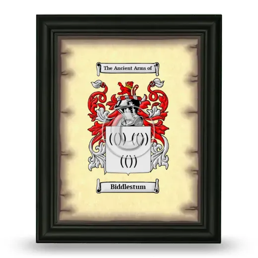 Biddlestum Coat of Arms Framed - Black