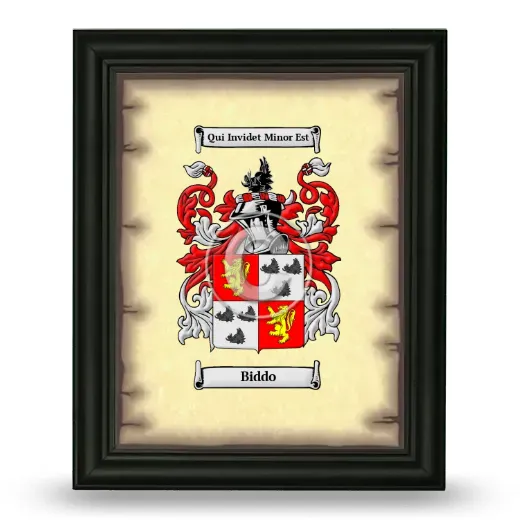 Biddo Coat of Arms Framed - Black