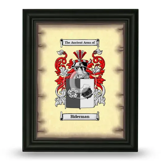 Biderman Coat of Arms Framed - Black