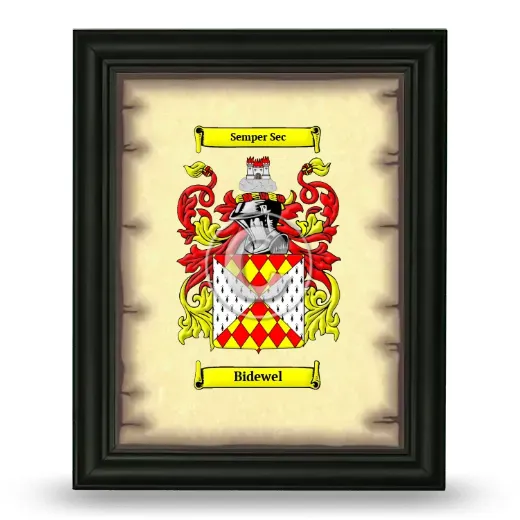 Bidewel Coat of Arms Framed - Black