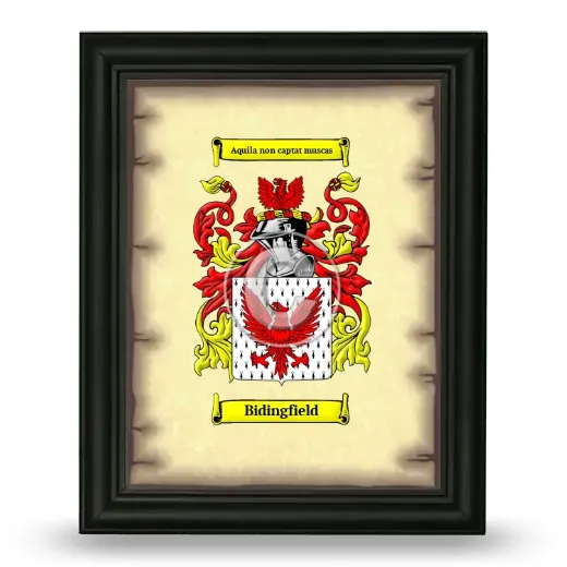 Bidingfield Coat of Arms Framed - Black
