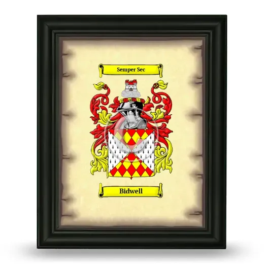 Bidwell Coat of Arms Framed - Black
