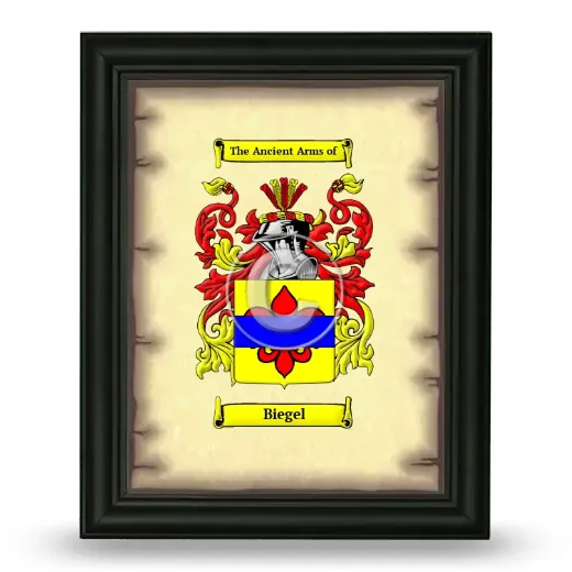 Biegel Coat of Arms Framed - Black