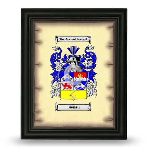 Bienau Coat of Arms Framed - Black