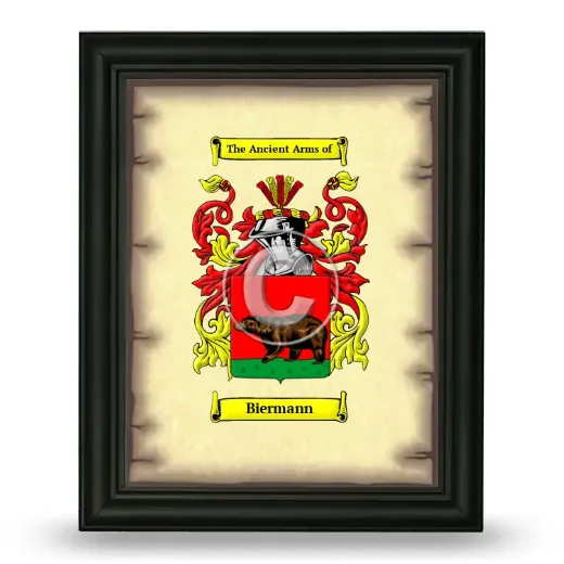 Biermann Coat of Arms Framed - Black