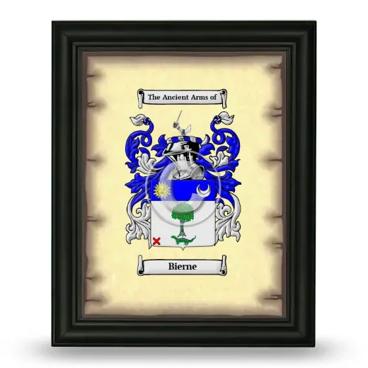 Bierne Coat of Arms Framed - Black