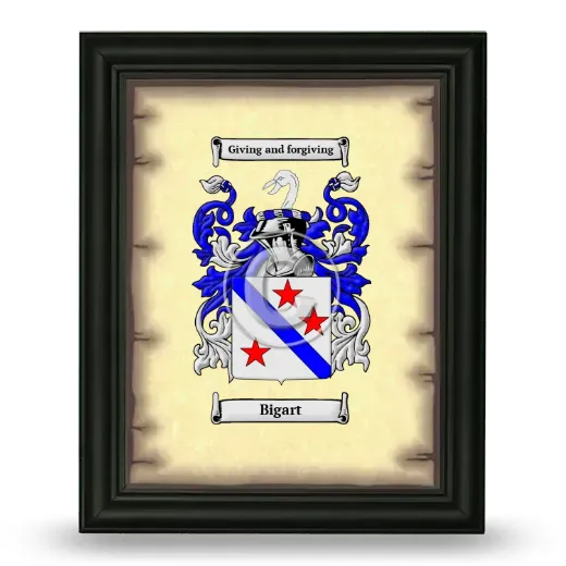 Bigart Coat of Arms Framed - Black