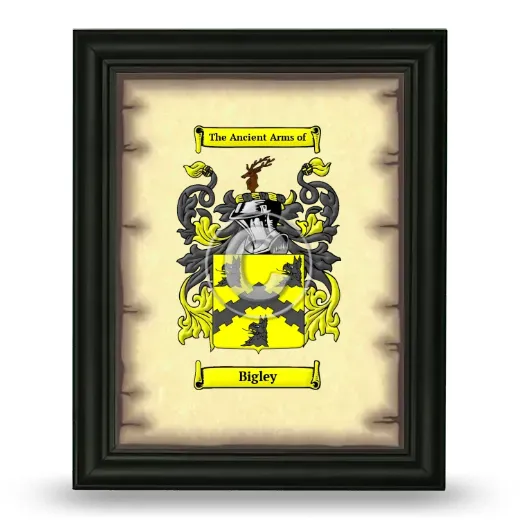 Bigley Coat of Arms Framed - Black
