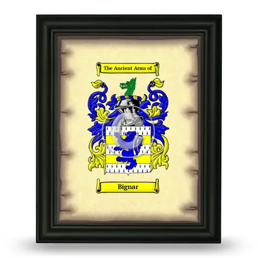 Bignar Coat of Arms Framed - Black