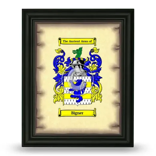Bigner Coat of Arms Framed - Black