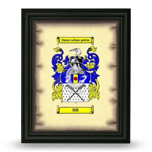 Bill Coat of Arms Framed - Black