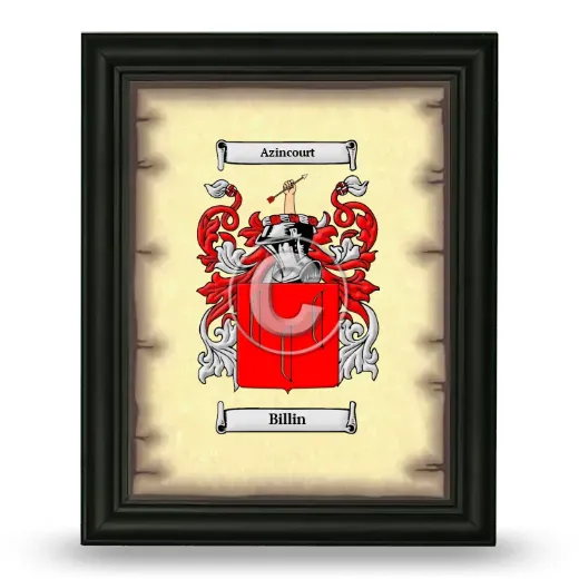 Billin Coat of Arms Framed - Black