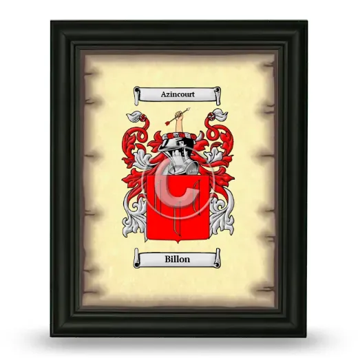 Billon Coat of Arms Framed - Black