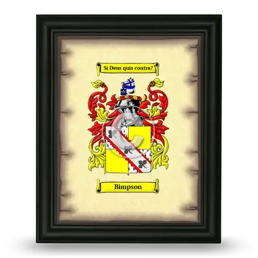 Bimpson Coat of Arms Framed - Black