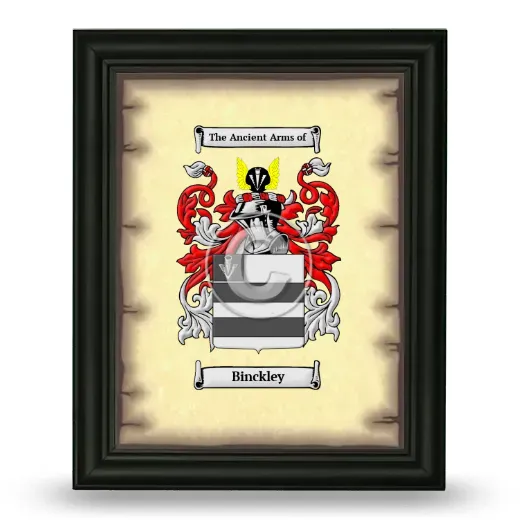 Binckley Coat of Arms Framed - Black