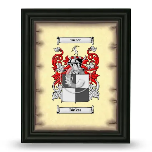 Binker Coat of Arms Framed - Black