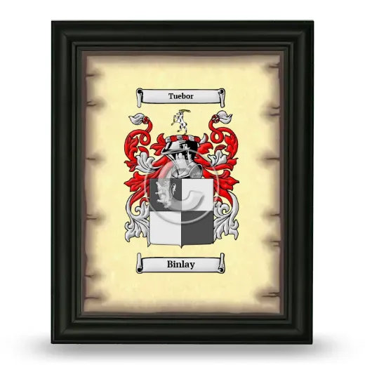 Binlay Coat of Arms Framed - Black