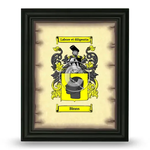 Binns Coat of Arms Framed - Black