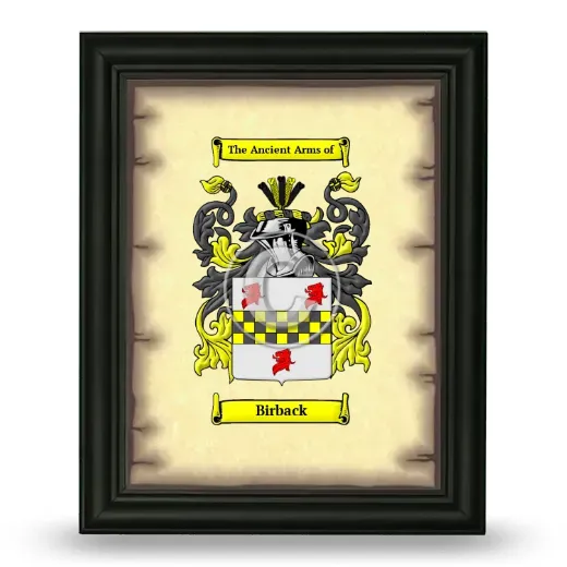 Birback Coat of Arms Framed - Black