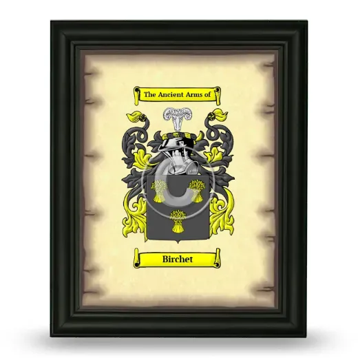 Birchet Coat of Arms Framed - Black