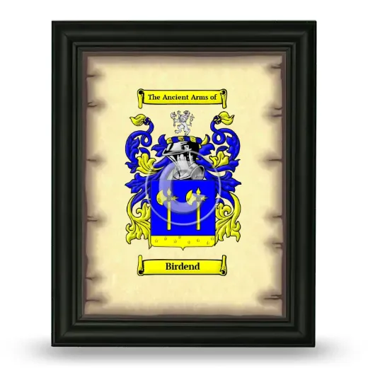Birdend Coat of Arms Framed - Black