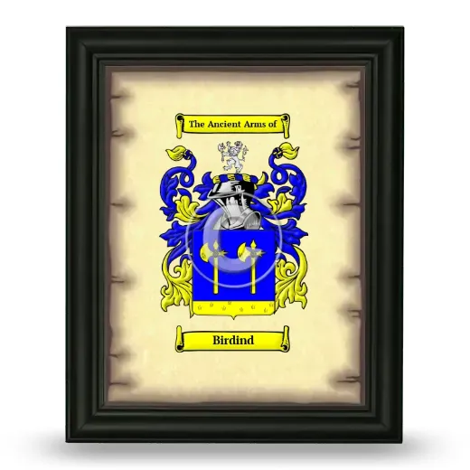 Birdind Coat of Arms Framed - Black
