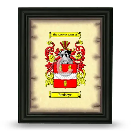 Birdseye Coat of Arms Framed - Black