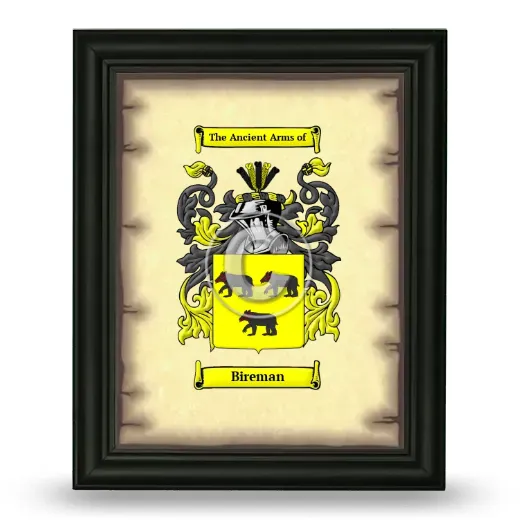Bireman Coat of Arms Framed - Black